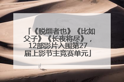 《脱缰者也》《比如父子》《长夜将尽》，12部影片入围第27届上影节主竞赛单元