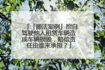 「滕法案例」擅自驾驶他人租赁车辆造成车辆损毁，赔偿责任由谁来承担？