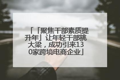 「聚焦干部素质提升年」让年轻干部挑大梁，成功引来130家跨境电商企业