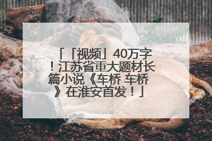 「视频」40万字！江苏省重大题材长篇小说《车桥 车桥》在淮安首发！