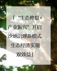 “生态修复+产业振兴”开启沙地治理新模式 生态经济实现双效益