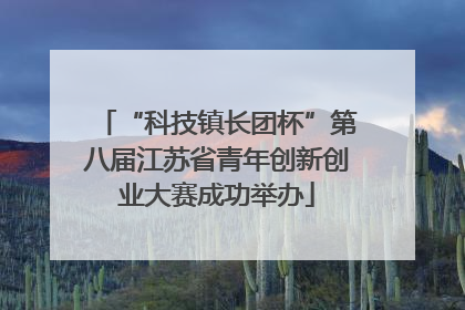“科技镇长团杯”第八届江苏省青年创新创业大赛成功举办