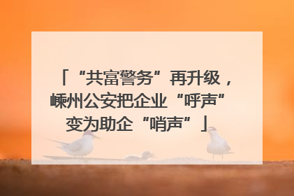 “共富警务”再升级，嵊州公安把企业“呼声”变为助企“哨声”