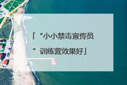 “小小禁毒宣传员”训练营效果好