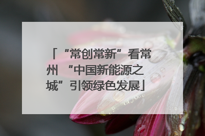 “常创常新”看常州 “中国新能源之城”引领绿色发展