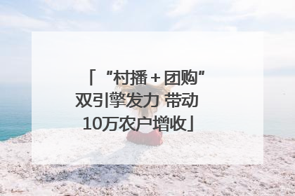 “村播＋团购”双引擎发力 带动10万农户增收