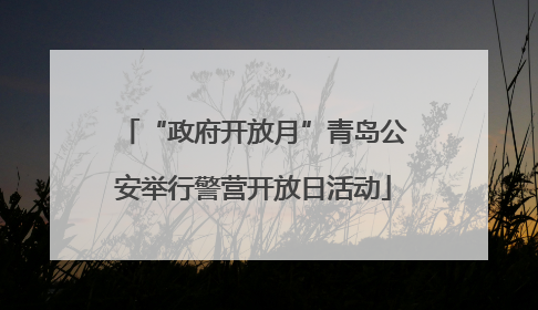 “政府开放月”青岛公安举行警营开放日活动