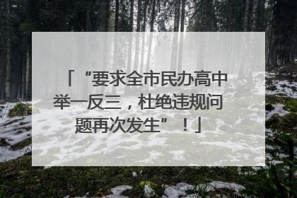 “要求全市民办高中举一反三，杜绝违规问题再次发生”！
