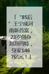 “85后”王宁成河南新首富，23岁创办泡泡玛特，身家1467亿元！