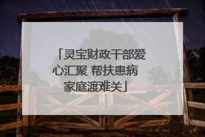 灵宝财政干部爱心汇聚 帮扶患病家庭渡难关