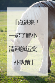 点进来！一起了解小清河航运奖补政策