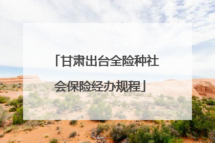 甘肃出台全险种社会保险经办规程