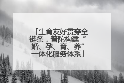 生育友好贯穿全链条，普陀构建“婚、孕、育、养”一体化服务体系