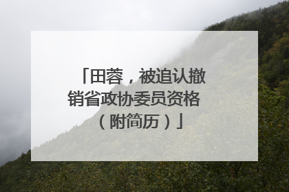 田蓉，被追认撤销省政协委员资格（附简历）