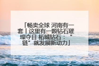 畅卖全球 河南有一套丨这里有一颗钻石璀璨夺目 柘城钻石：“链”就发展新动力