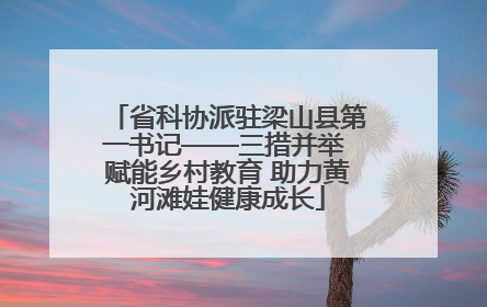 省科协派驻梁山县第一书记——三措并举 赋能乡村教育 助力黄河滩娃健康成长