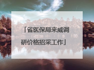 省医保局来威调研价格招采工作