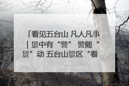 看见五台山 凡人凡事｜景中有“警” 警随“景”动 五台山景区“看得见”的平安守护