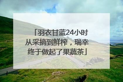 羽衣甘蓝24小时从采摘到鲜榨，瑞幸终于做起了果蔬茶