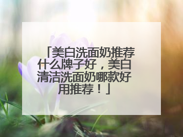 美白洗面奶推荐什么牌子好，美白清洁洗面奶哪款好用推荐！