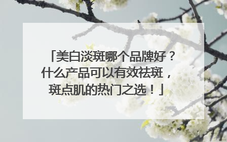 美白淡斑哪个品牌好？什么产品可以有效祛斑，斑点肌的热门之选！