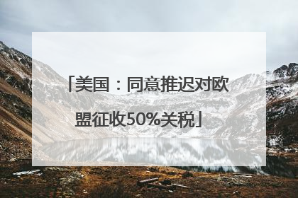 美国：同意推迟对欧盟征收50%关税