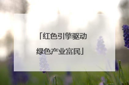 红色引擎驱动 绿色产业富民
