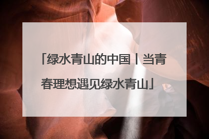 绿水青山的中国丨当青春理想遇见绿水青山