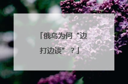 俄乌为何“边打边谈”？