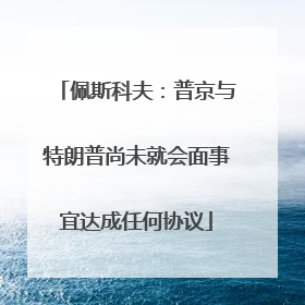 佩斯科夫：普京与特朗普尚未就会面事宜达成任何协议