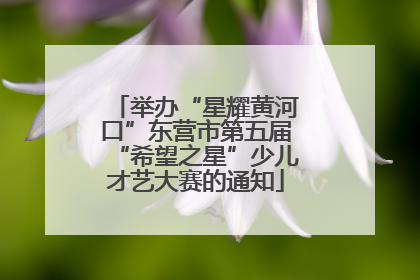 举办“星耀黄河口”东营市第五届“希望之星”少儿才艺大赛的通知