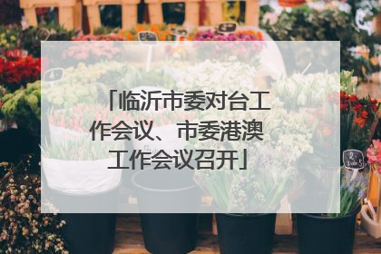 临沂市委对台工作会议、市委港澳工作会议召开