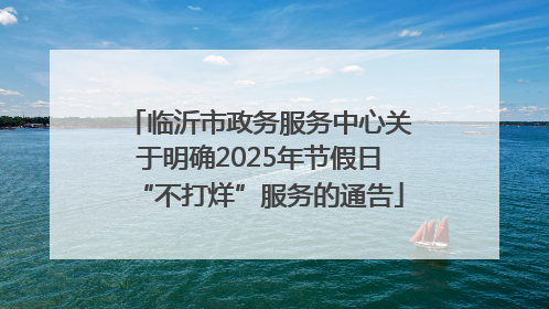 临沂市政务服务中心关于明确2025年节假日“不打烊”服务的通告