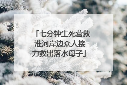 七分钟生死营救 淮河岸边众人接力救出落水母子