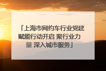 上海市网约车行业党建赋能行动开启 聚行业力量 深入城市服务