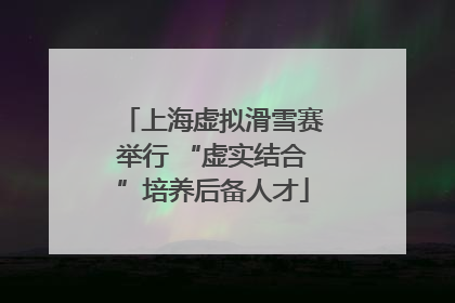 上海虚拟滑雪赛举行 “虚实结合”培养后备人才