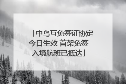 中乌互免签证协定今日生效 首架免签入境航班已抵达