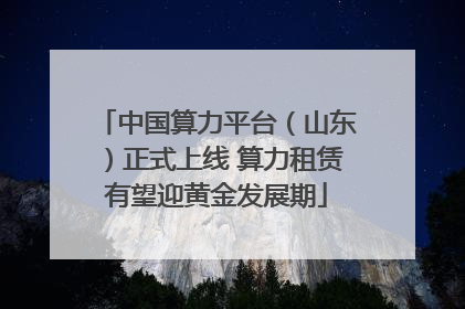 中国算力平台（山东）正式上线 算力租赁有望迎黄金发展期