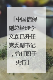 中国信保副总经理李文森已升任党委副书记，曾任职于央行