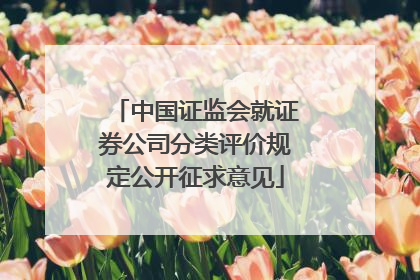 中国证监会就证券公司分类评价规定公开征求意见