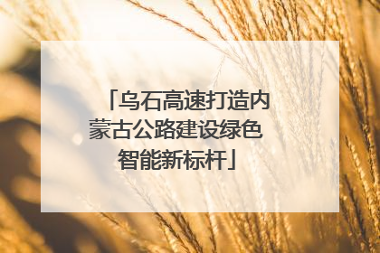 乌石高速打造内蒙古公路建设绿色智能新标杆