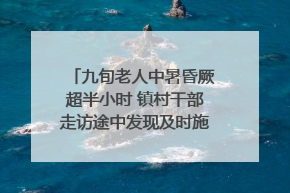九旬老人中暑昏厥超半小时 镇村干部走访途中发现及时施救｜看见正能量