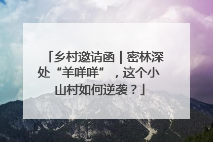 乡村邀请函｜密林深处“羊咩咩”，这个小山村如何逆袭？