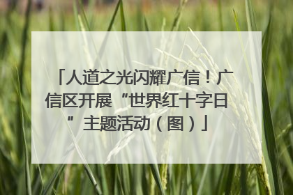 人道之光闪耀广信！广信区开展“世界红十字日”主题活动（图）