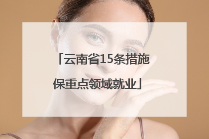 云南省15条措施保重点领域就业