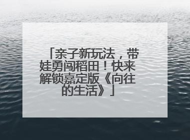 亲子新玩法，带娃勇闯稻田！快来解锁嘉定版《向往的生活》