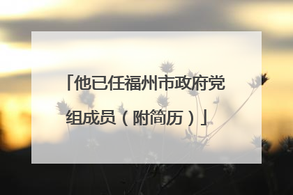 他已任福州市政府党组成员（附简历）