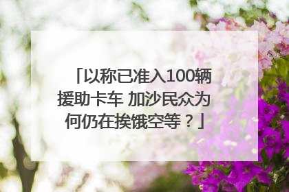 以称已准入100辆援助卡车 加沙民众为何仍在挨饿空等？