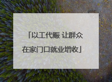 以工代赈 让群众在家门口就业增收
