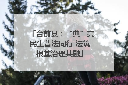 台前县：“典”亮民生普法同行 法筑根基治理共融